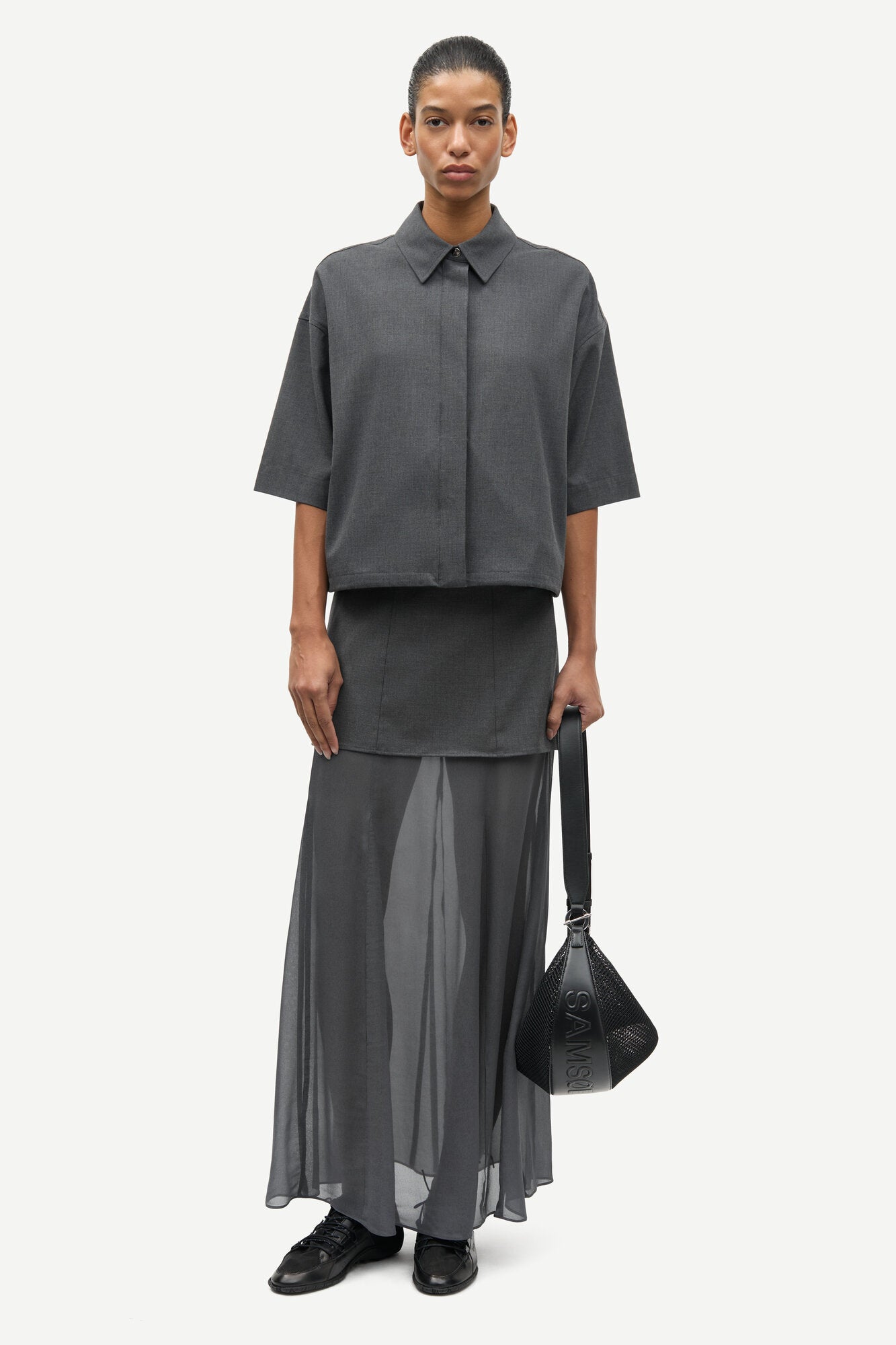 Sarima lang nederdel - Ombre Blue